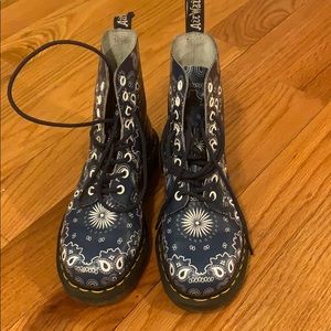 Doc Martens Pascal Blue Bandana Leather Boots